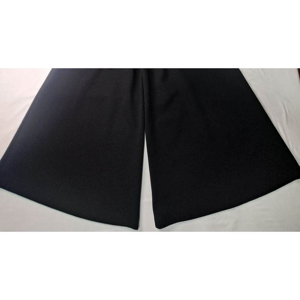 Sears Vtg Blk Ultra Wide Leg Pants 10 Hippie Whimsigoth Dark Academia Monochrome - Picture 9 of 14